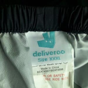 Moto pantalone Deliveroo, Vel. 3XL, kišne - Slika 5