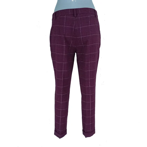 Pantalone Liu Jo karirane bordo — zadnja