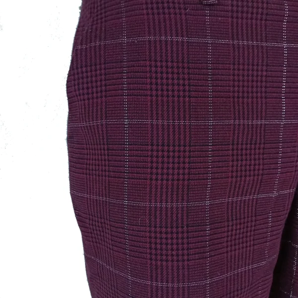 Pantalone Liu Jo karirane bordo — detalj